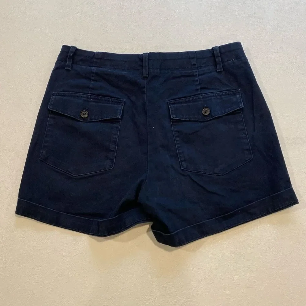 Banana Republic Authentic Chino Shorts Women Size 6 Navy Blue Casual Shorts - Picture 2 of 8